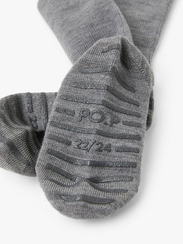 Polarn O. Pyret Kids' Merino Blend Slipper Socks, Grey