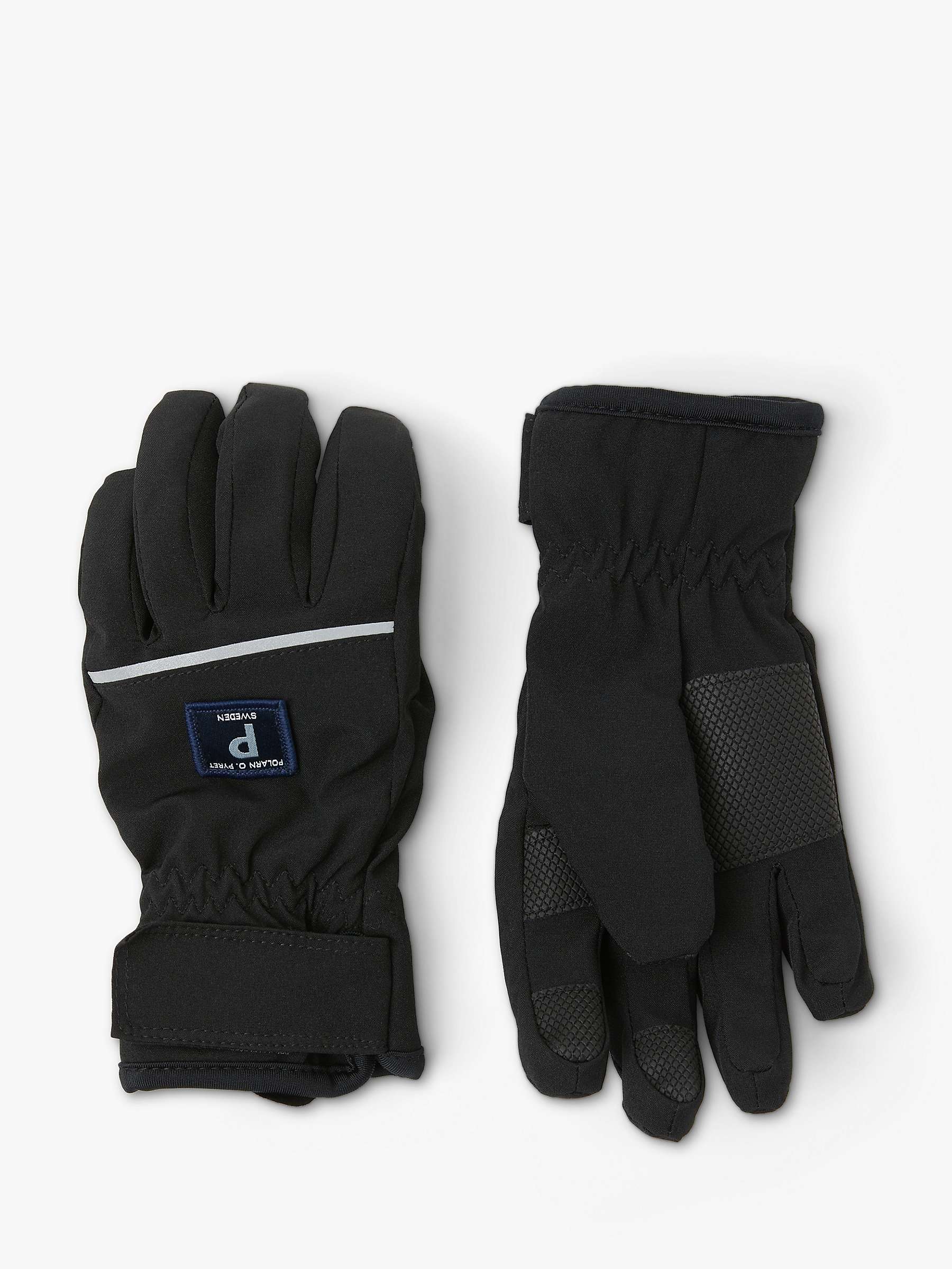 Buy Polarn O. Pyret Kids' Soft Shell Gloves, Black Online at johnlewis.com
