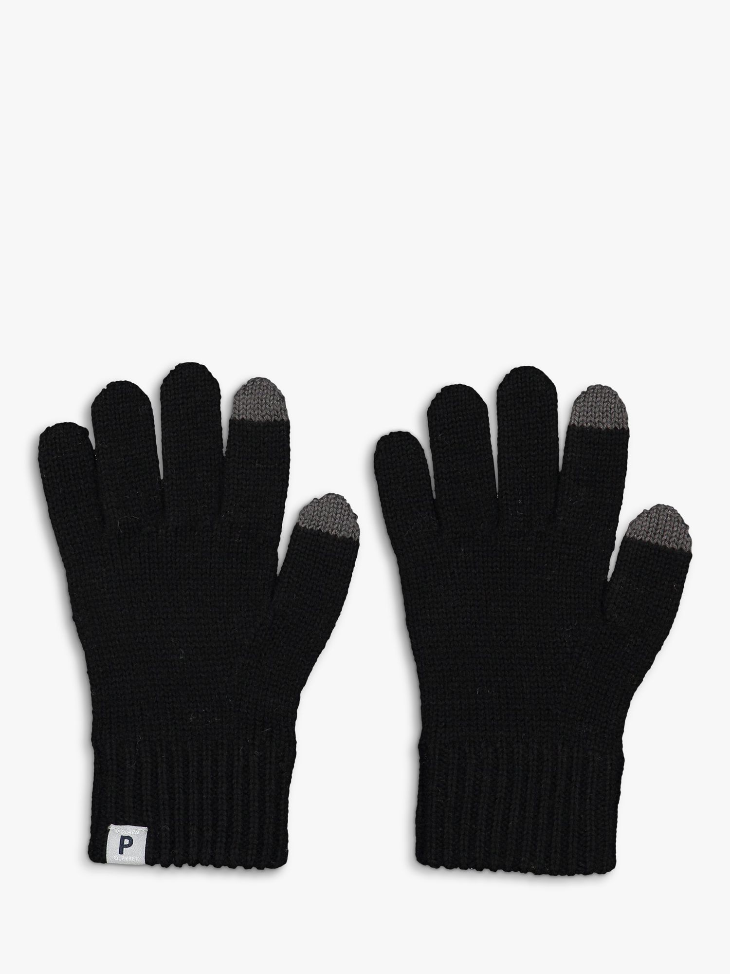 Polarn O. Pyret Kids' Wool Touch Gloves, Black, 2-4 years