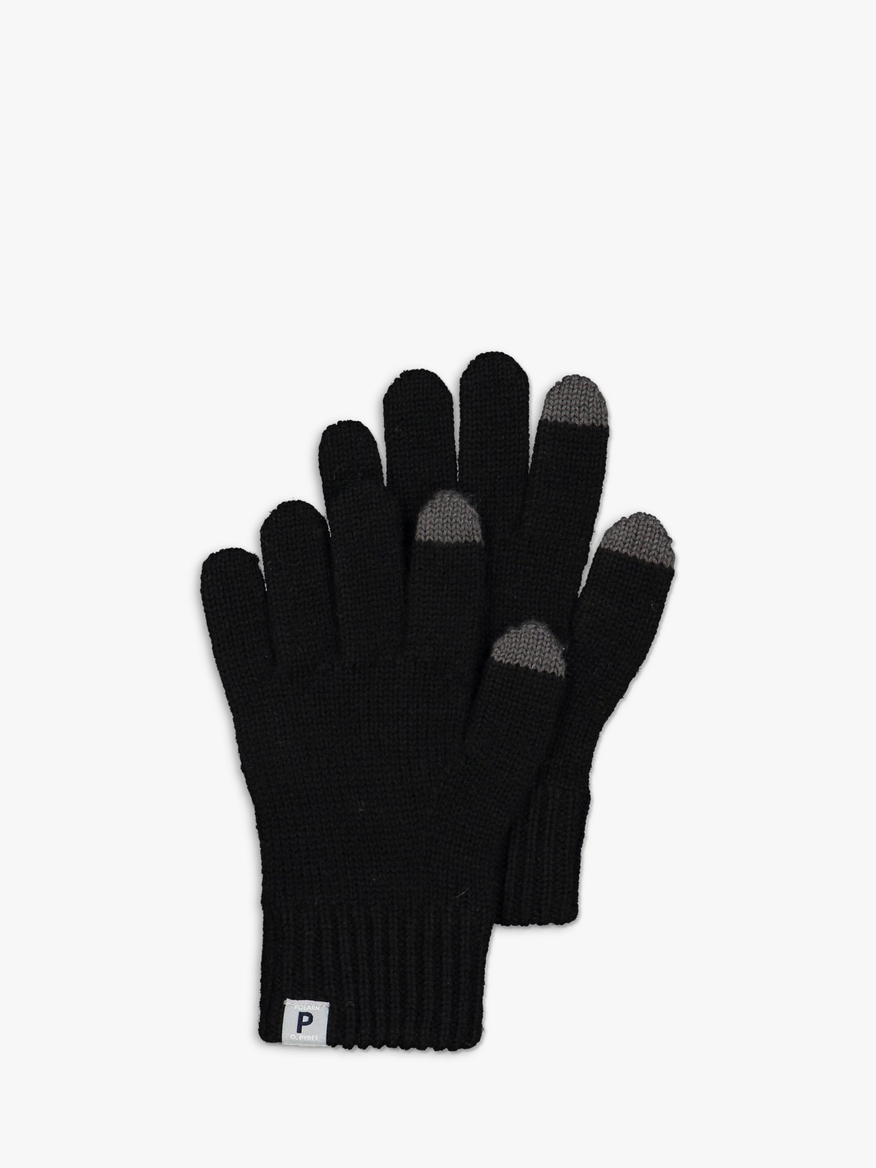 Polarn O. Pyret Kids' Wool Touch Gloves, Black, 2-4 years
