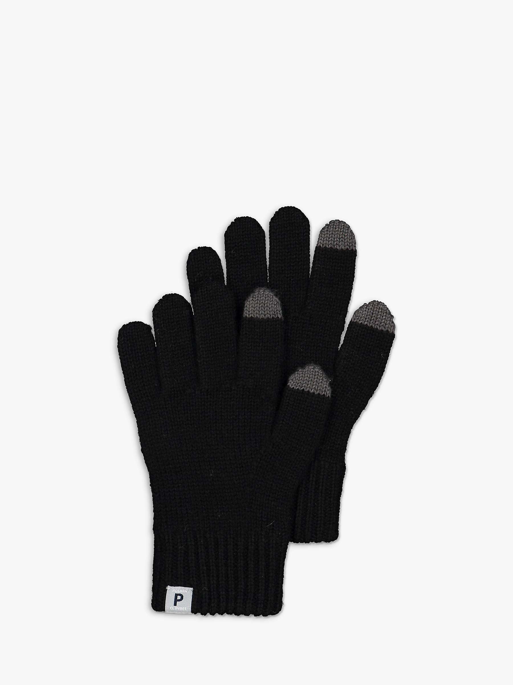 Buy Polarn O. Pyret Kids' Wool Touch Gloves, Black Online at johnlewis.com