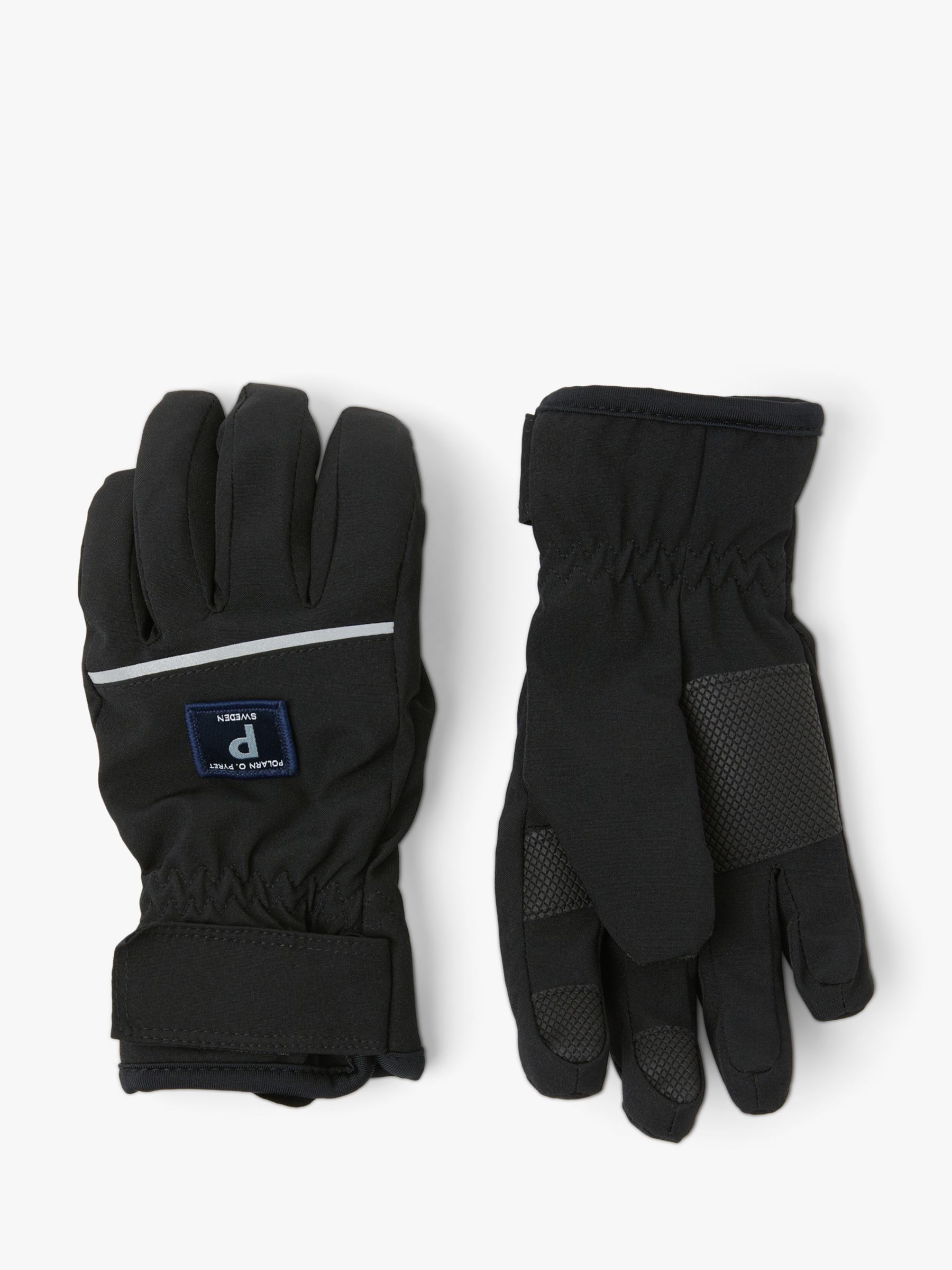Polarn O. Pyret Kids' Soft Gloves, Black, 6-9 years