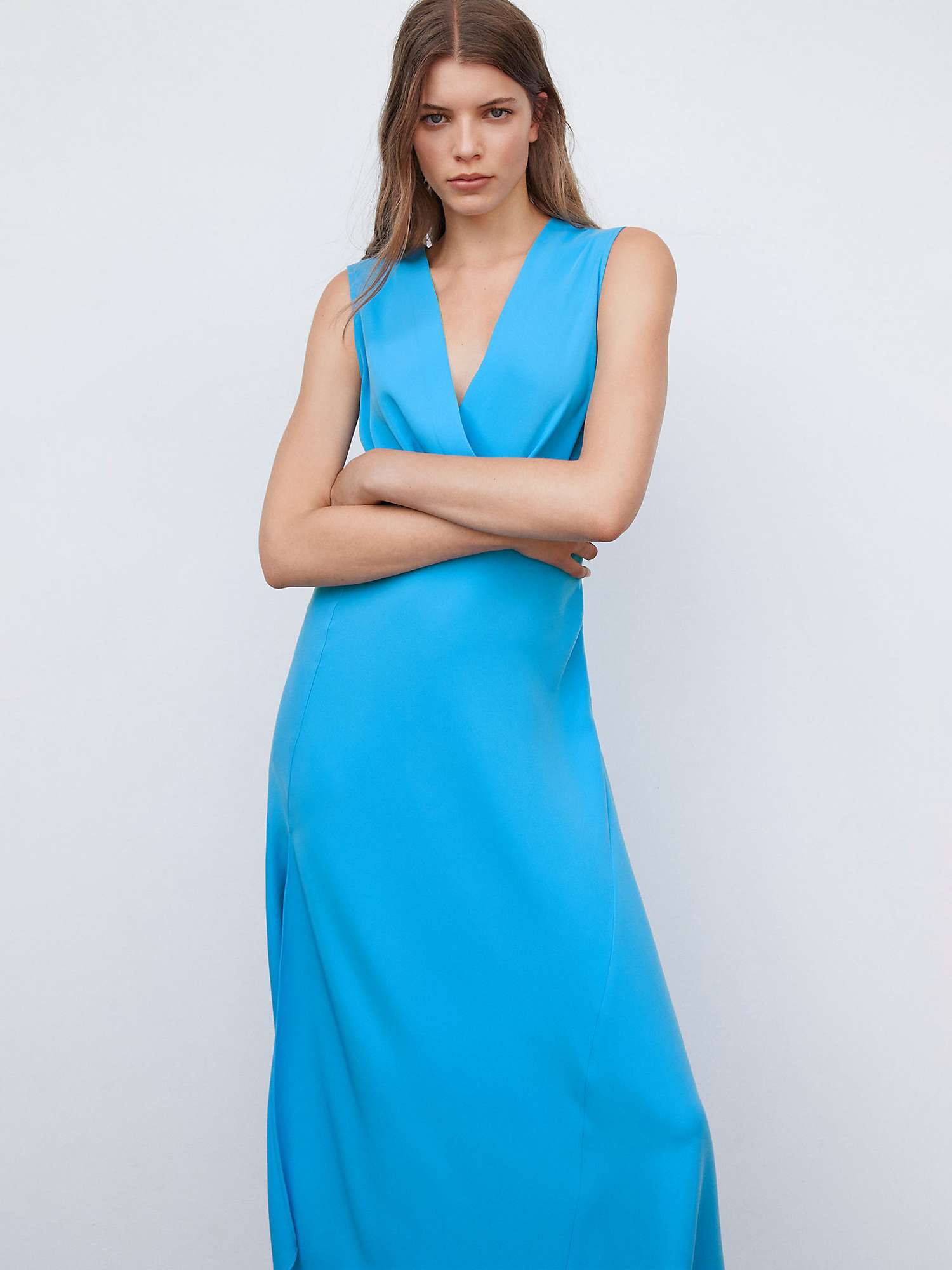 Mango Manzana Midi Dress, Turquoise at John Lewis & Partners