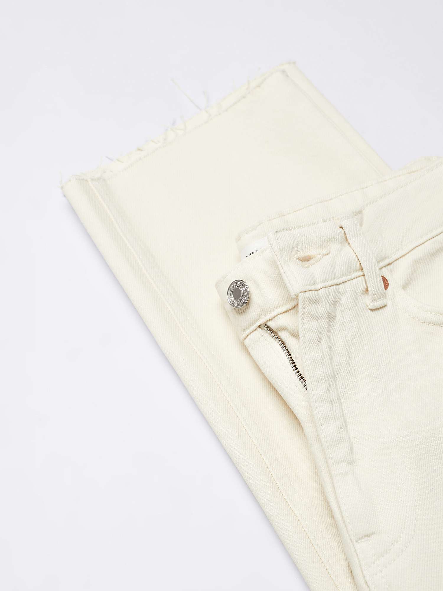 Mango Blanca Straight Cropped Jeans, Light Beige at John Lewis & Partners