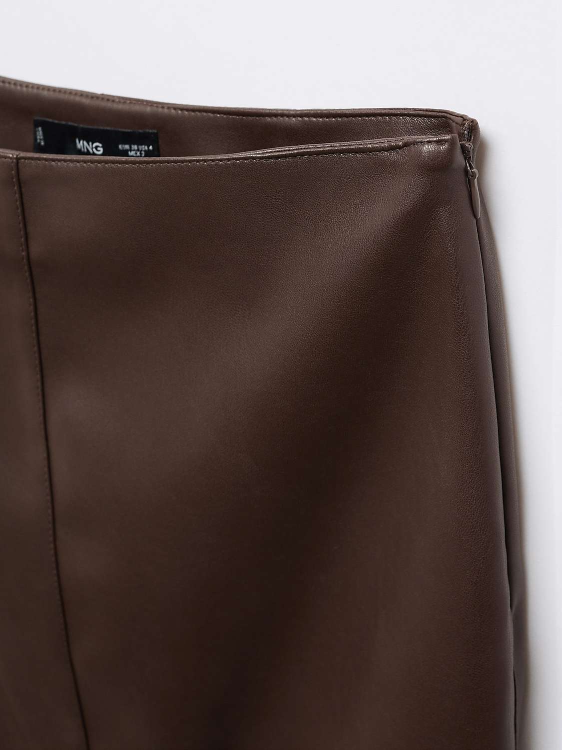 Mango Faux Leather Pencil Skirt, Dark Red at John Lewis & Partners