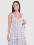 Closet London Check Print Midi Dress, Oatmeal