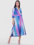 Closet London Print Wrap Neck Midi Dress, Pink