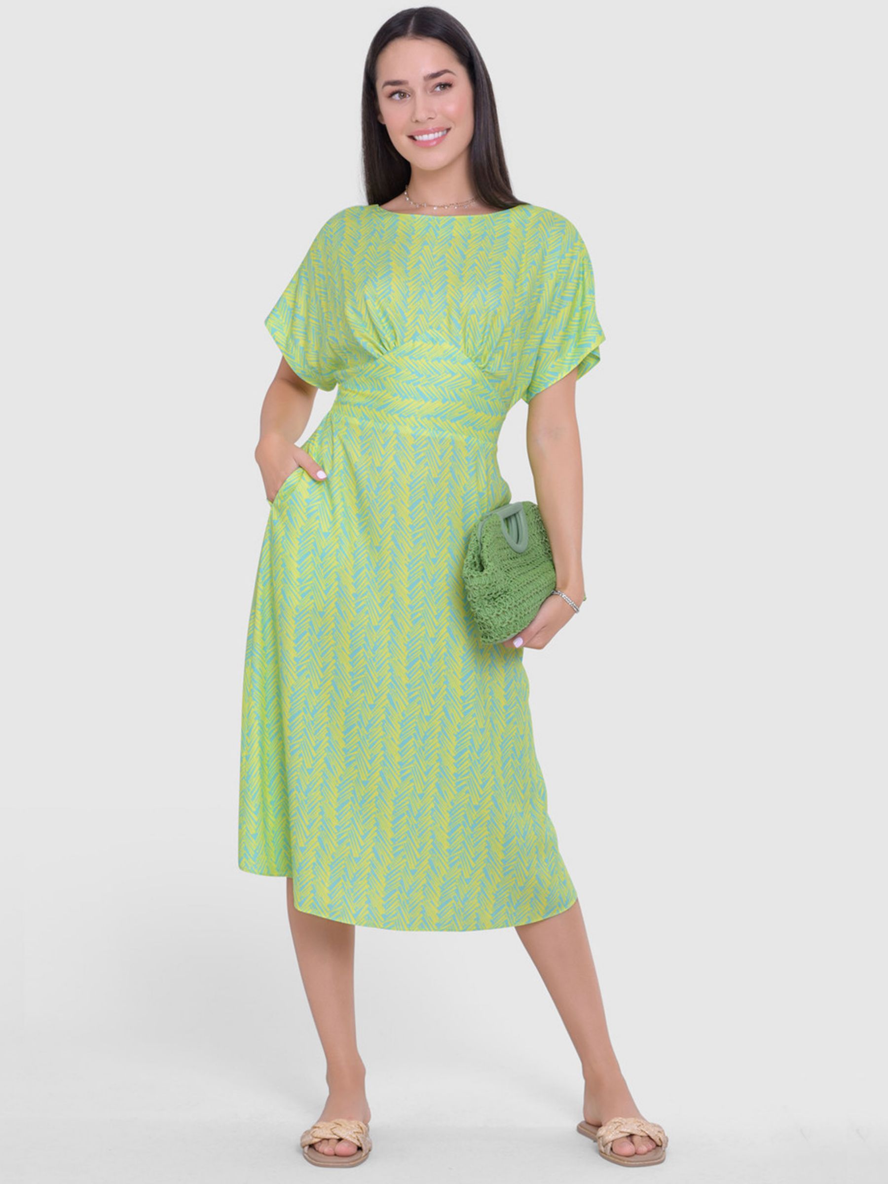 Buy Closet London Print Midi Dress, Multi Online at johnlewis.com