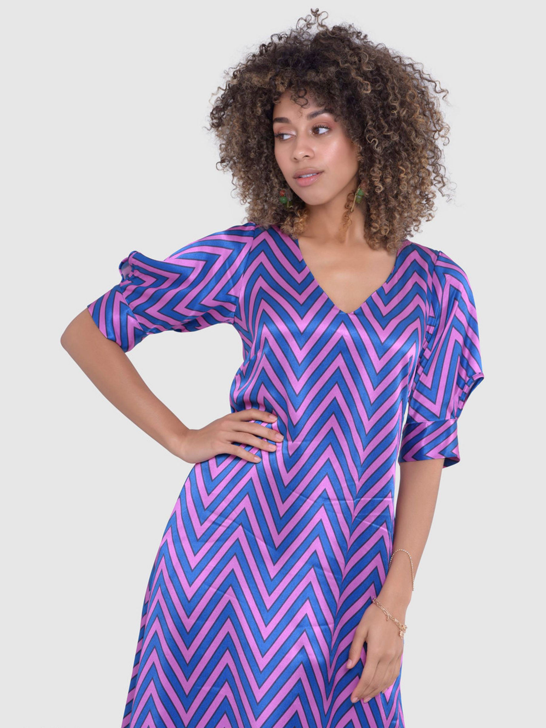 Buy Closet London Chevron Print Maxi Dress, Pink Online at johnlewis.com