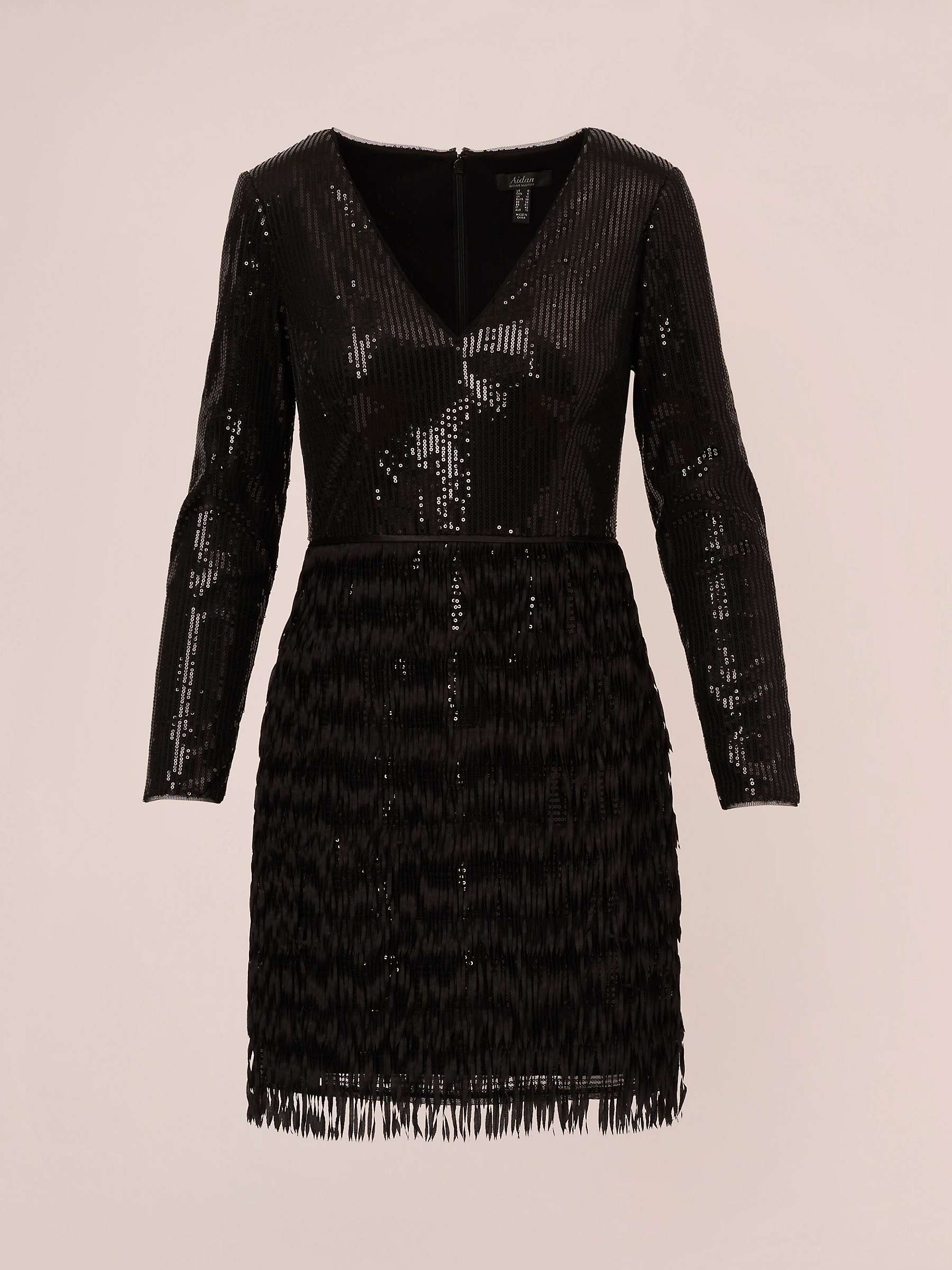 Buy Aidan by Adrianna Papell Sequin Mini Cocktail Dress, Black Online at johnlewis.com
