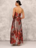 Aidan Mattox by Adrianna Papell Strapless Floral Jacquard Maxi Dress, Rust/Multi, Rust/Multi