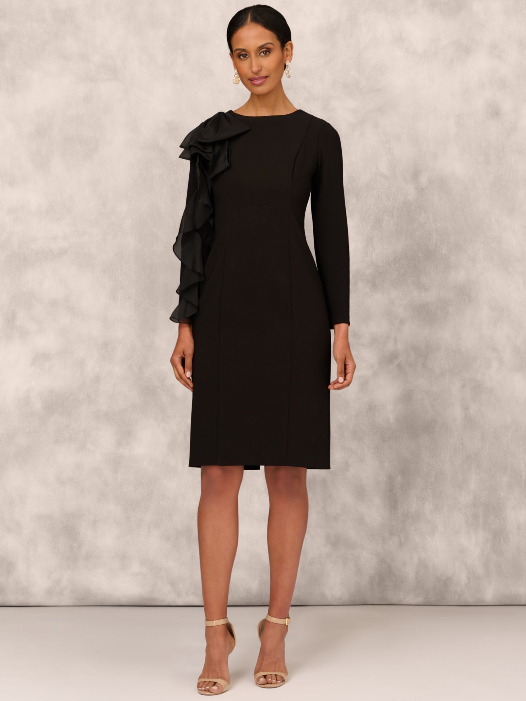 Buy Adrianna Papell Aidan Mattox by Adrianna Papell Midi Cocktail Dress, Black Online at johnlewis.com