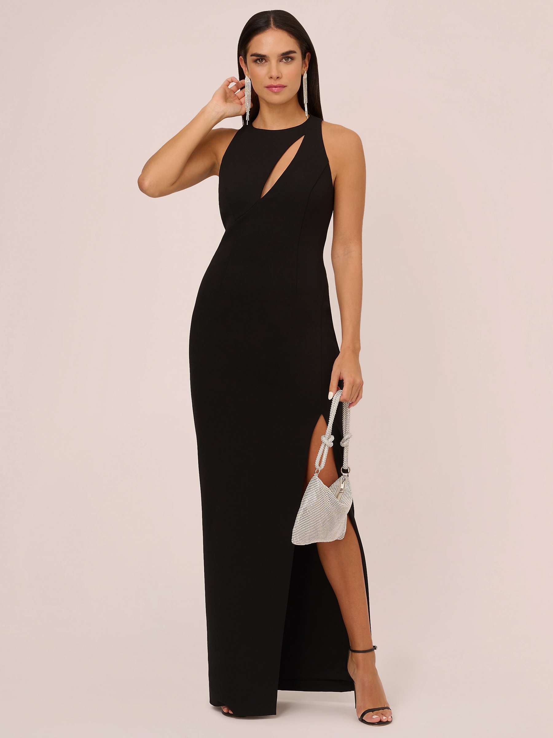 Buy Adrianna Papell Aidan by Adrianna Papell Sleeveless Knit Crepe Gown, Black Online at johnlewis.com