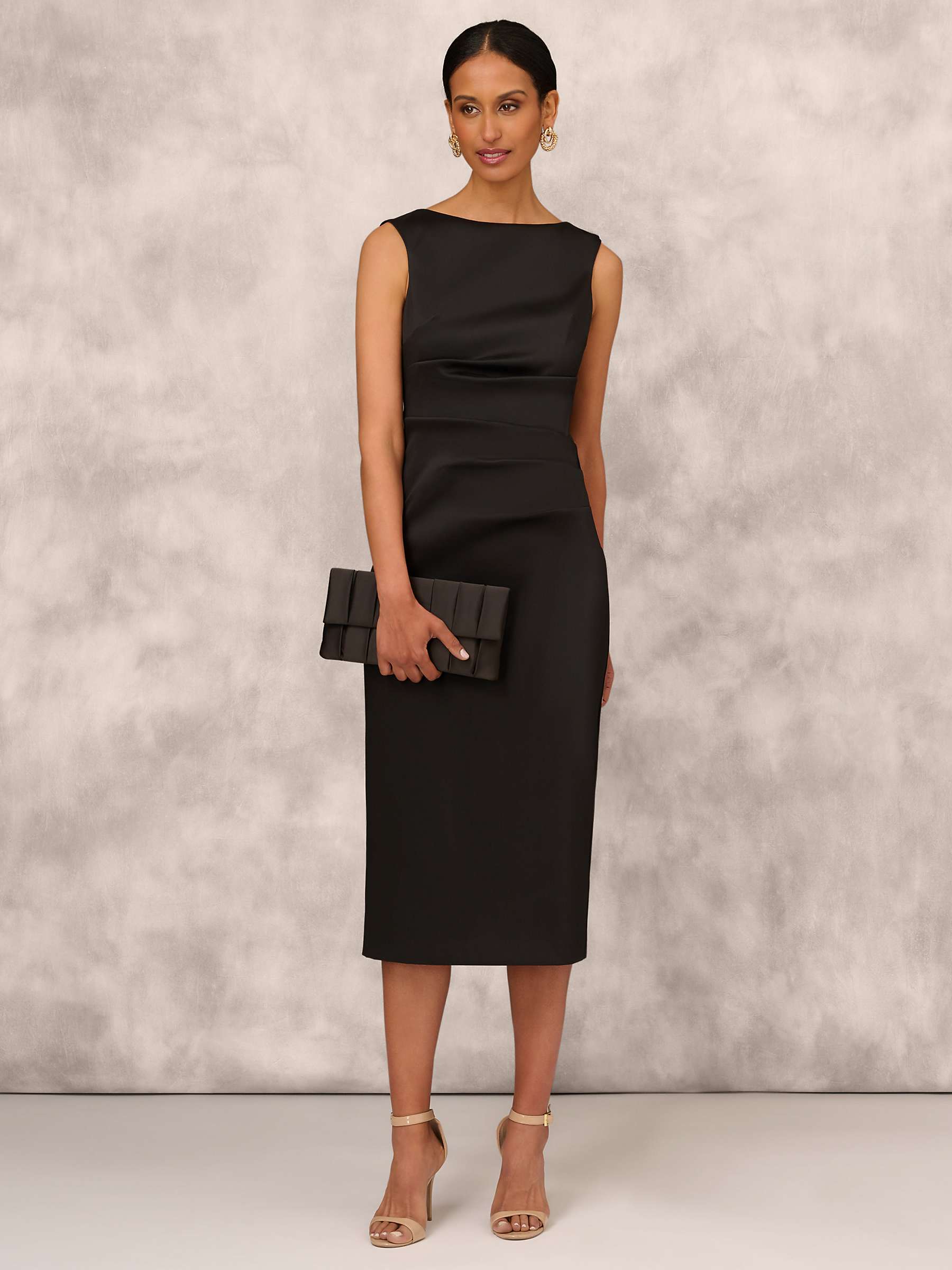 Buy Adrianna Papell Aidan Mattox by Adrianna Papell Stretch Mikado Gown, Black Online at johnlewis.com