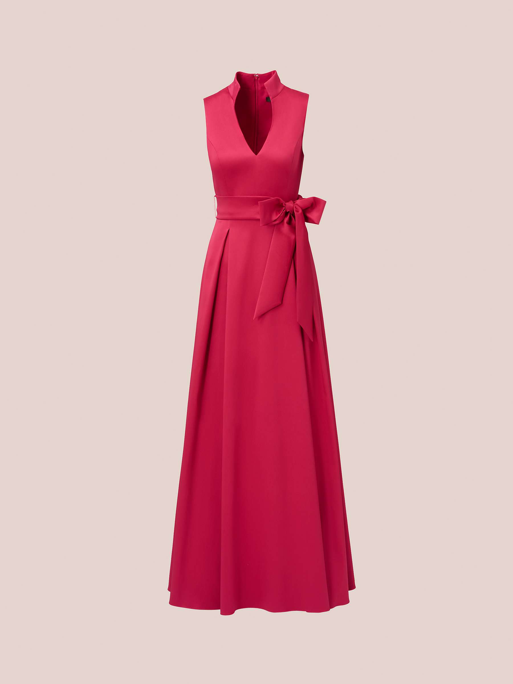 Buy Aidan Mattox by Adrianna Papell Sleeveless Flared Maxi Dress, Faded Azalea Online at johnlewis.com