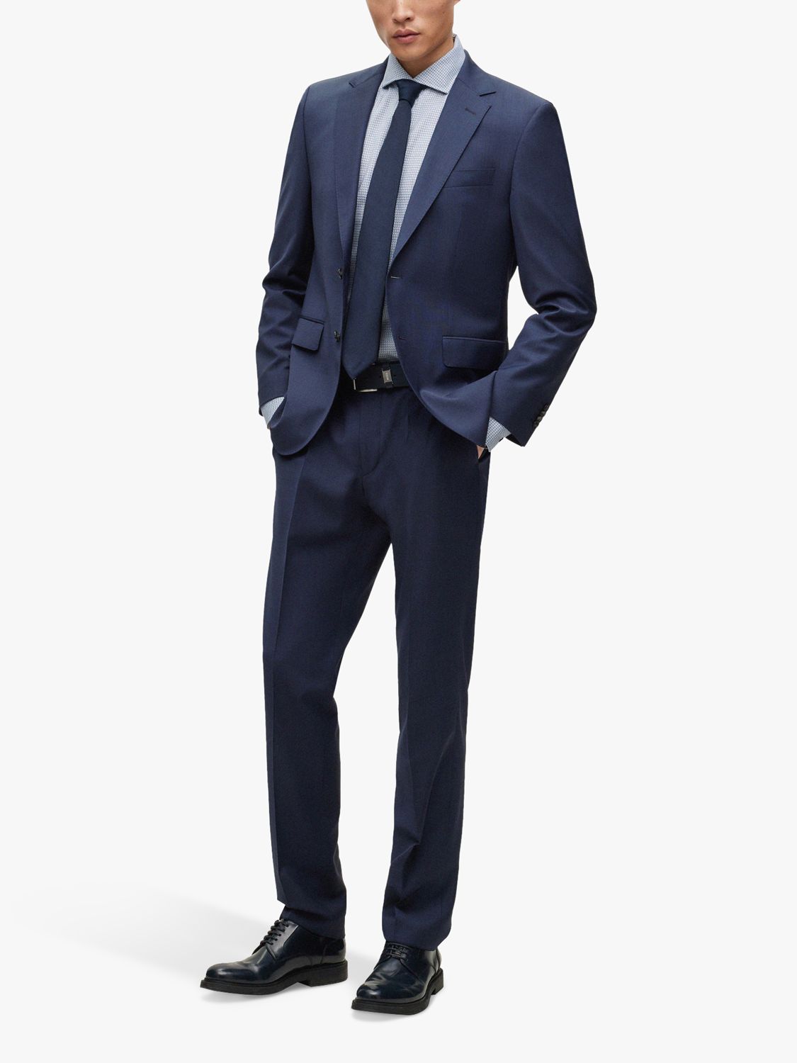 BOSS H-Jeckson Regular Fit Suit Jacket, Dark Blue at John Lewis & Partners
