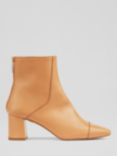 L.K.Bennett Maxine Leather Block Heel Ankle Boots, Light Tan