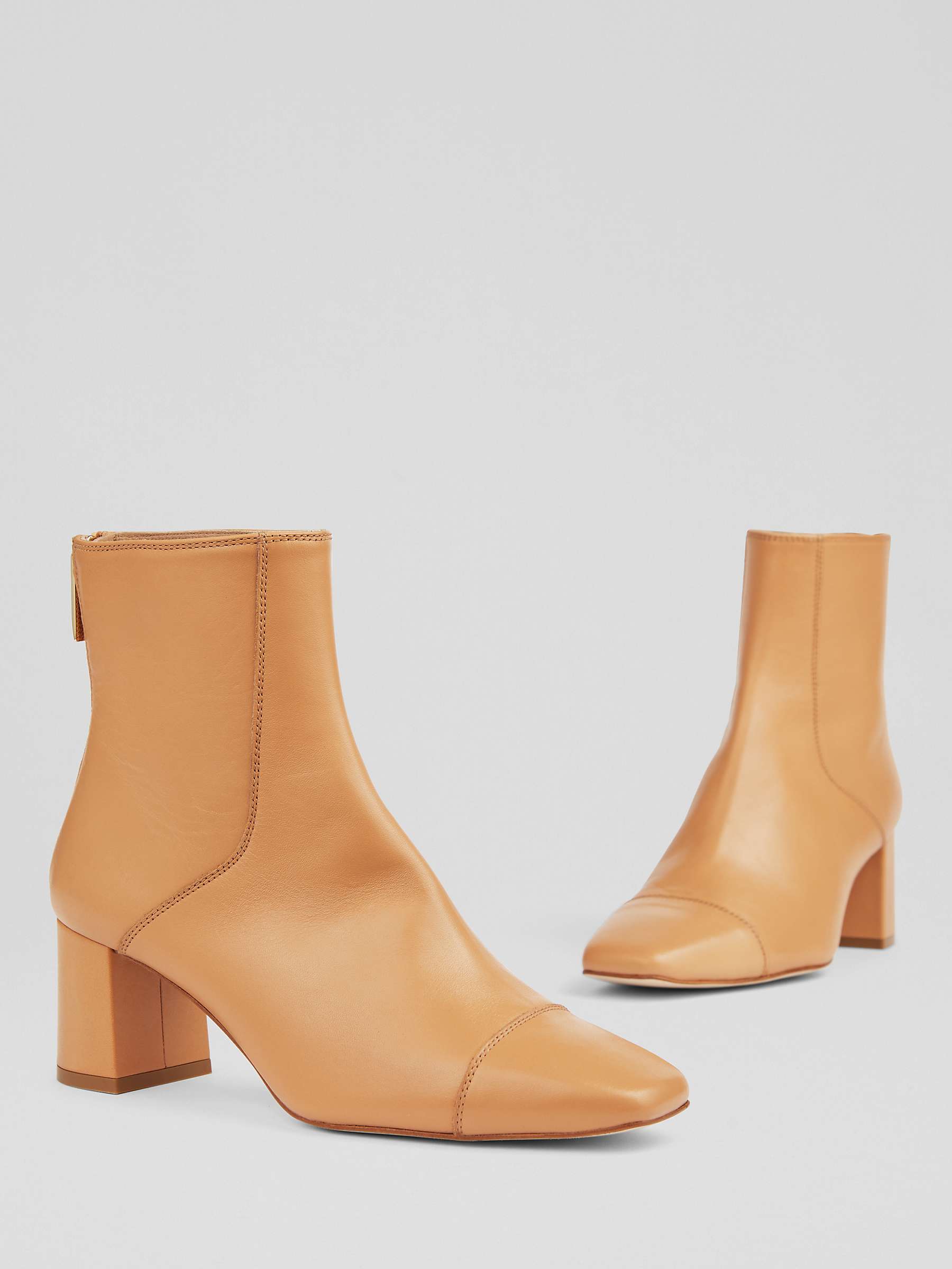 Buy L.K.Bennett Maxine Leather Block Heel Ankle Boots Online at johnlewis.com