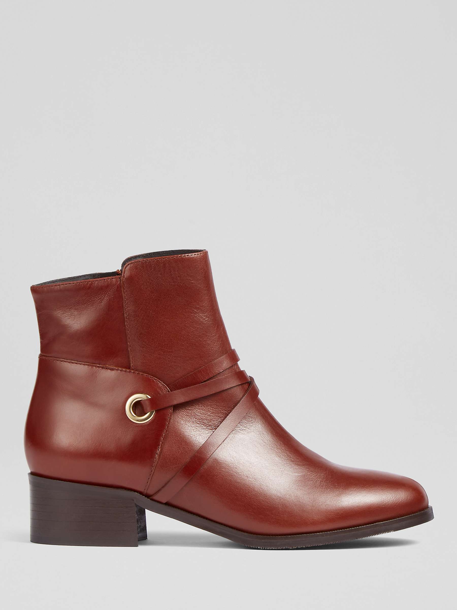 Buy L.K.Bennett Alba Leather Ankle Boots, Tan Online at johnlewis.com