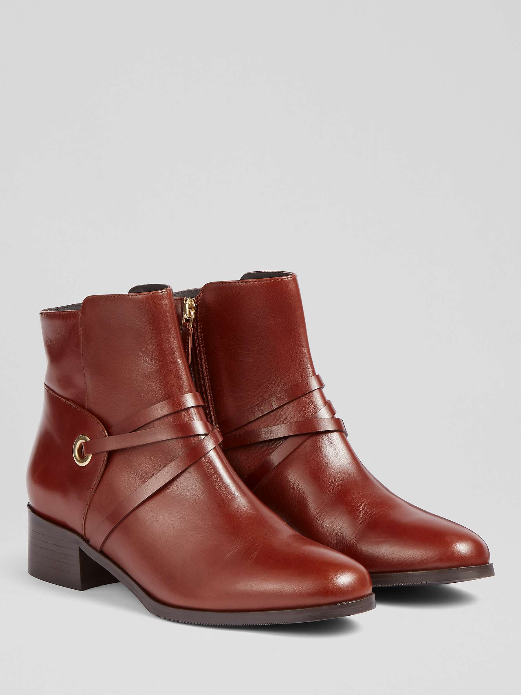 Buy L.K.Bennett Alba Leather Ankle Boots, Tan Online at johnlewis.com