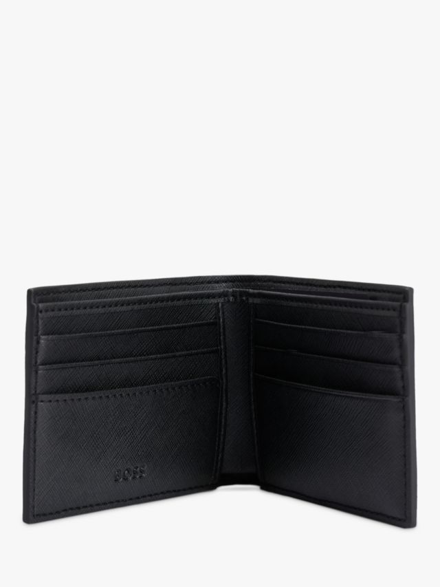 BOSS Zair 6 Card Slot Leather Wallet, Black