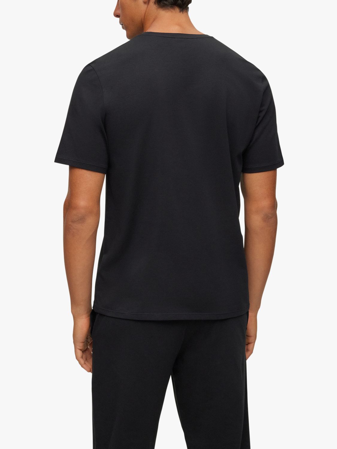 BOSS Unique Corporate Stripe T-Shirt, Black at John Lewis & Partners