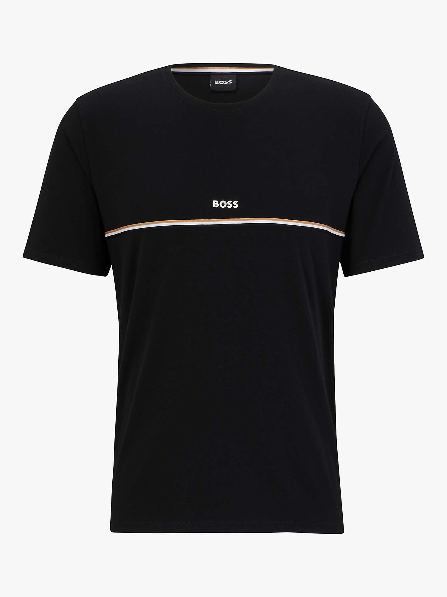 Buy BOSS Unique Corporate Stripe T-Shirt, Black Online at johnlewis.com