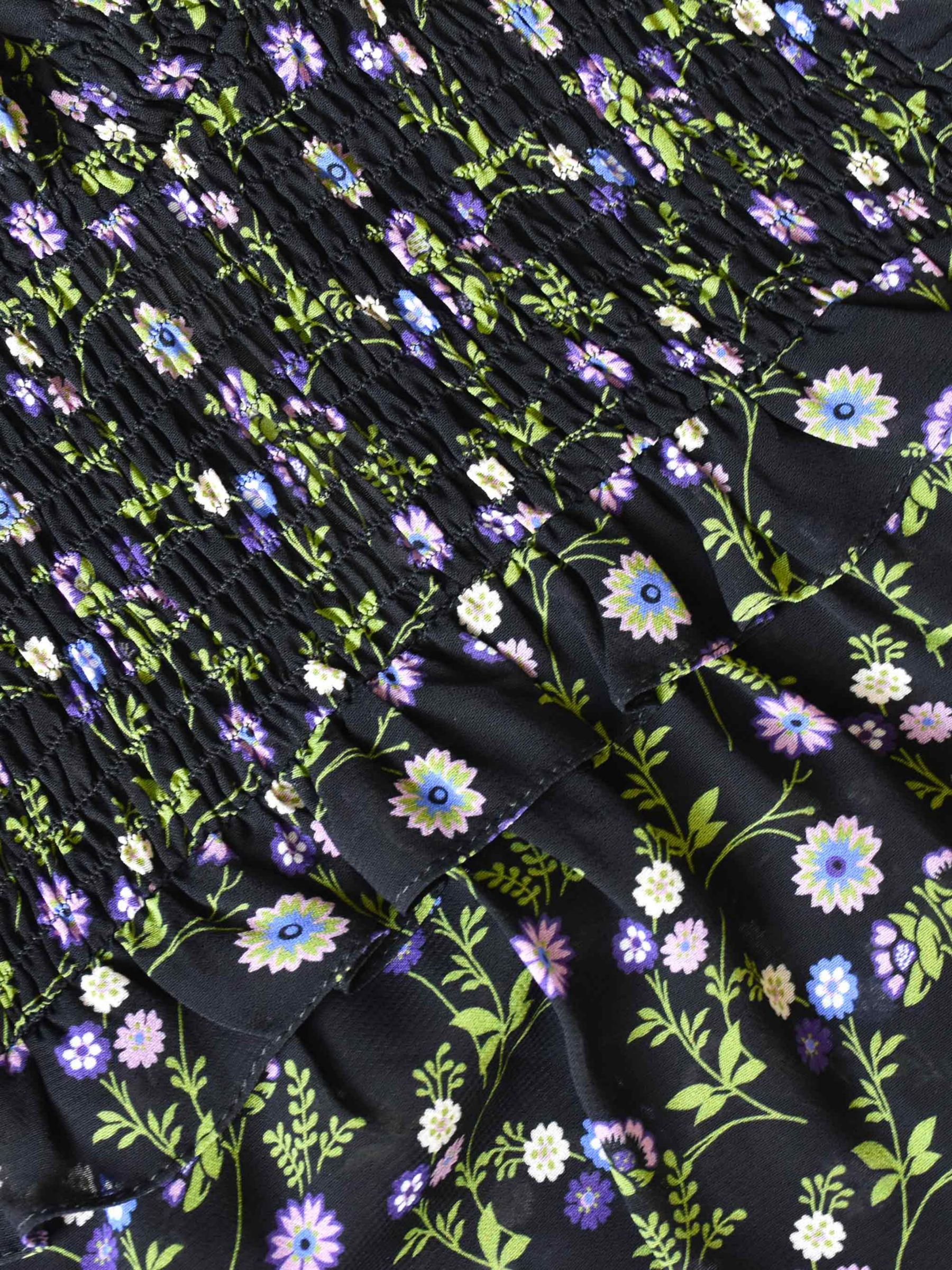 Buy Ro&Zo Wildflower Shirred Detail Blouse, Black Online at johnlewis.com