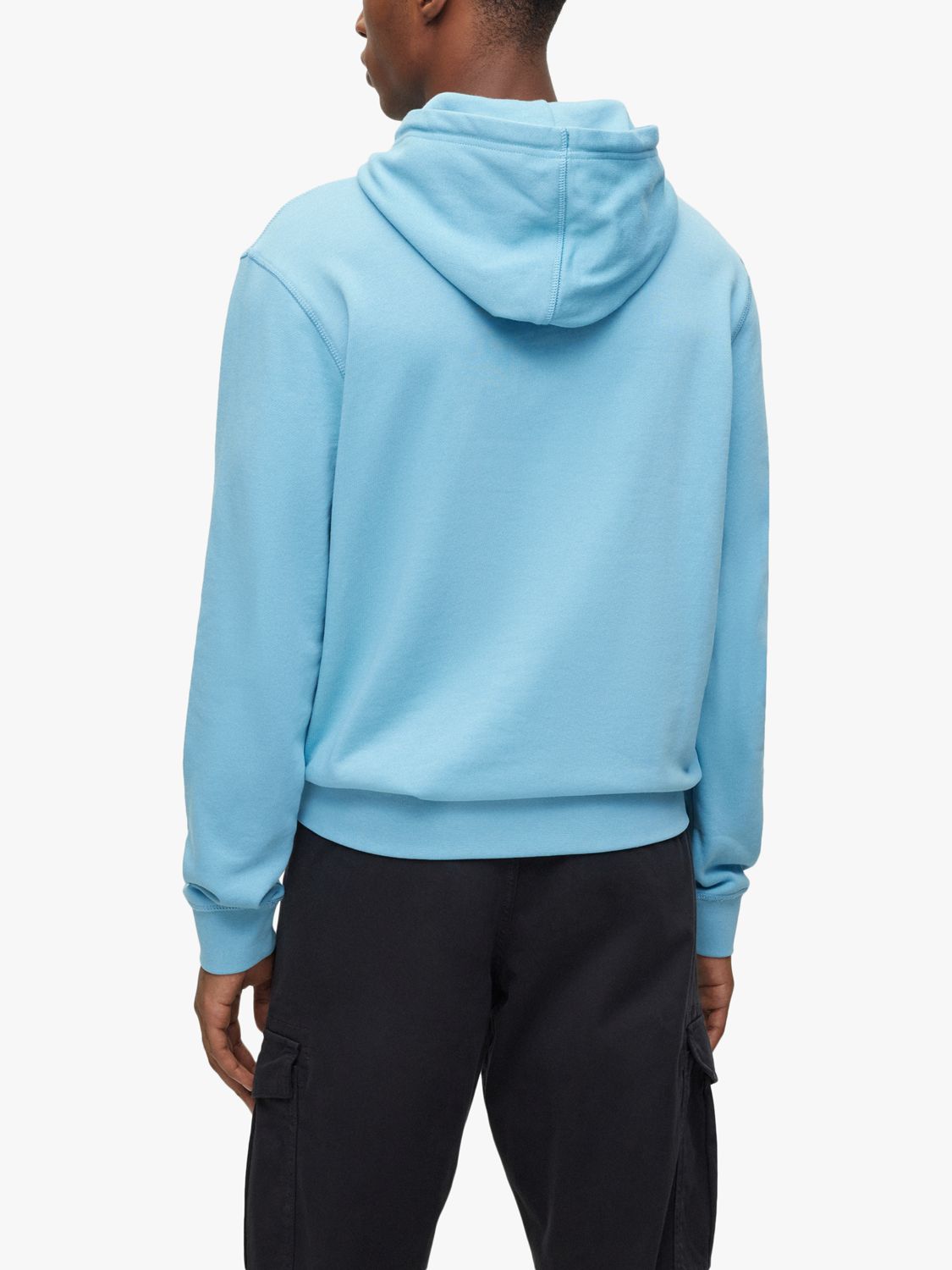 BOSS Wetalk Cotton Hoodie, Blue at John Lewis & Partners