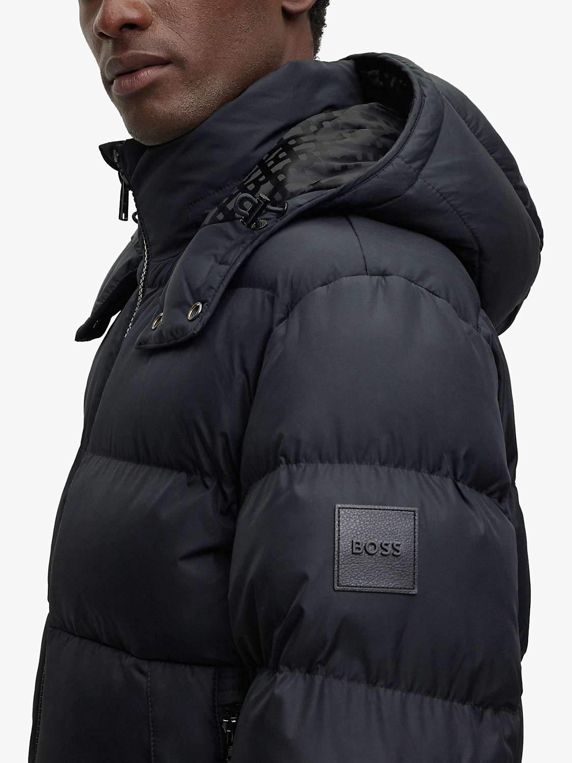 Buy BOSS Corbinian Hooded Puffer Jacket, Black Online at johnlewis.com