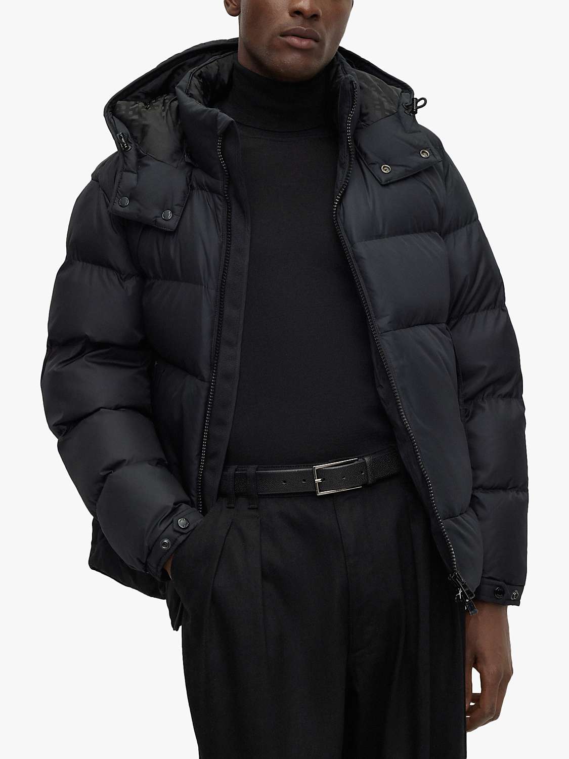 Buy BOSS Corbinian Hooded Puffer Jacket, Black Online at johnlewis.com