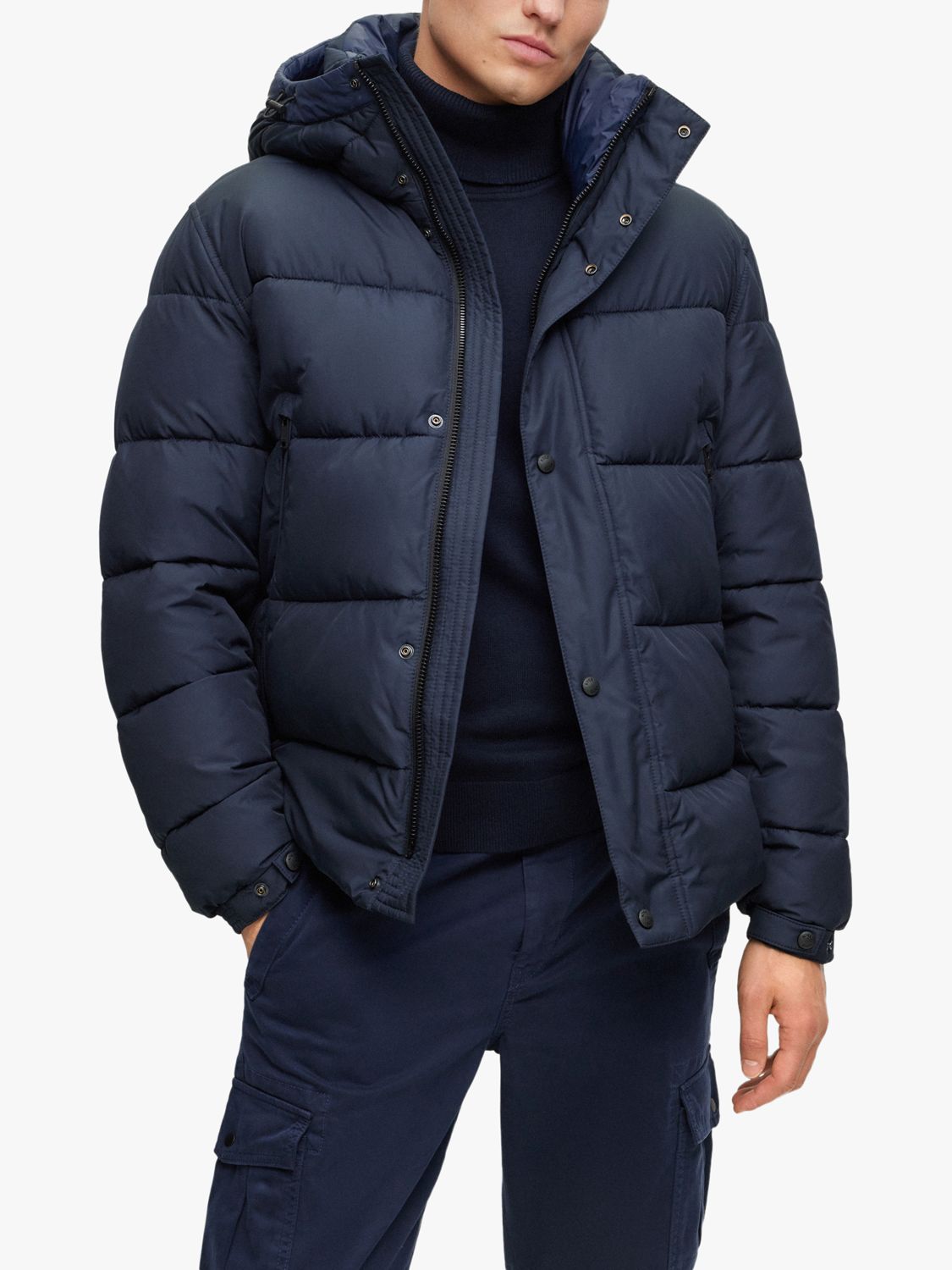 BOSS zip-up padded jacket - Blue