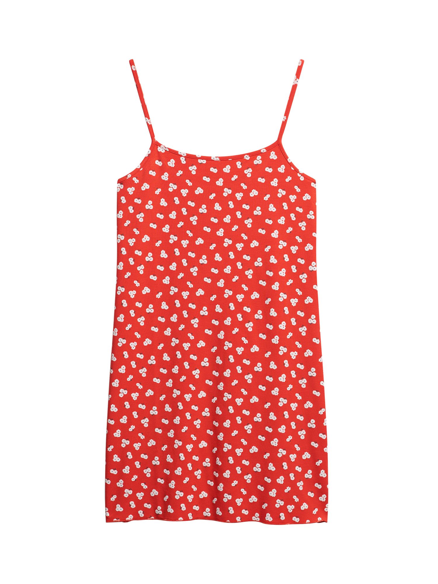 Superdry Printed Cami Jersey Mini Dress, Red Petal Print at John Lewis ...