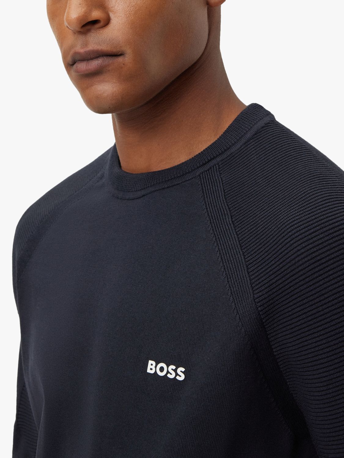 BOSS Thermo Flex Bi Cotton Knit Jumper Navy