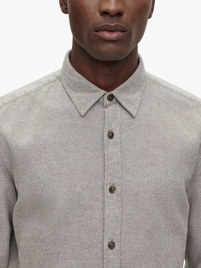 BOSS S-Roan Kent Long Sleeve Slim Fit Shirt, Grey at John Lewis & Partners