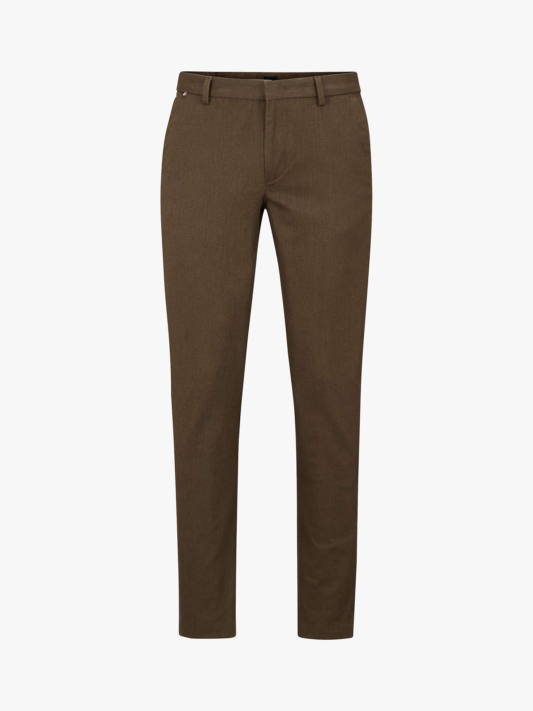 Buy BOSS Kaito Brushed Cotton Slim Fit Trousers, Open Green Online at johnlewis.com