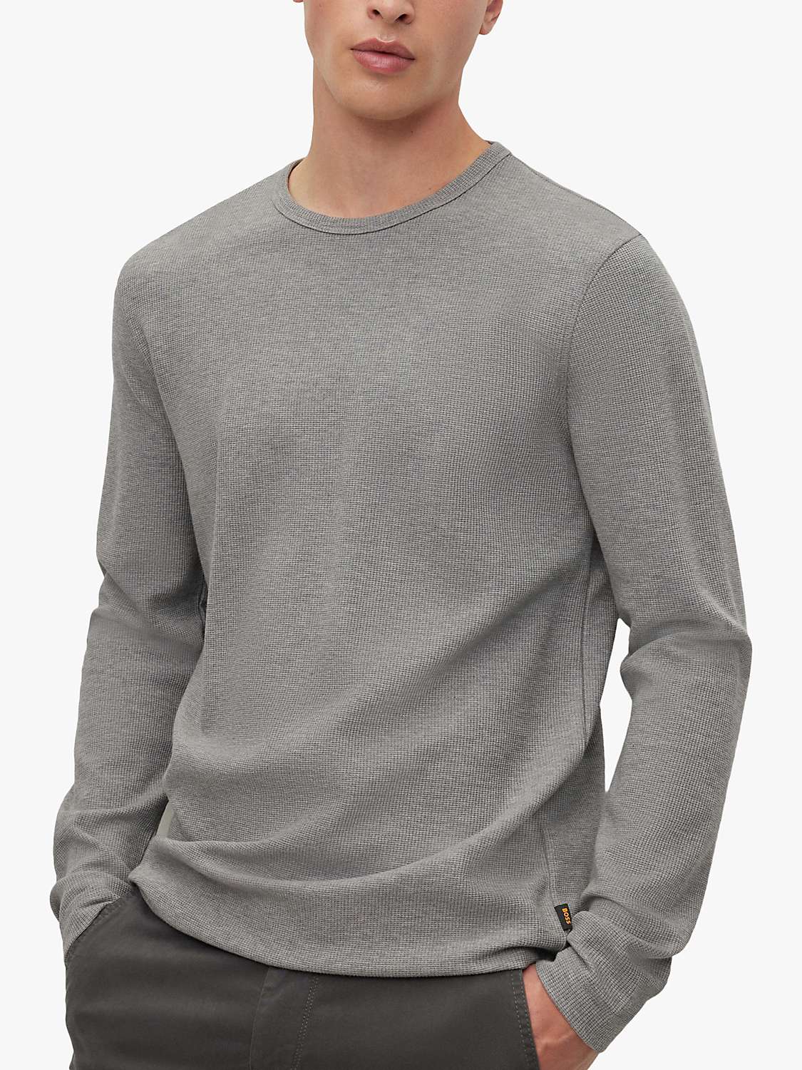 BOSS Tempesto Long Sleeve T-Shirt, Light/Pastel Grey at John Lewis &  Partners