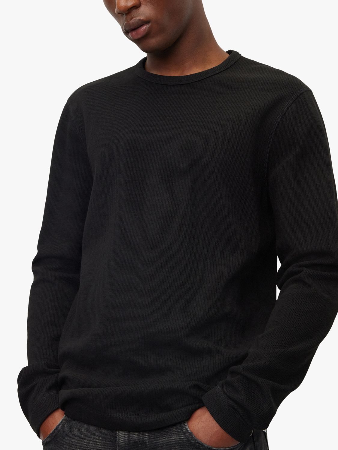 BOSS Tempesto Long Sleeve T-Shirt, Black at John Lewis & Partners