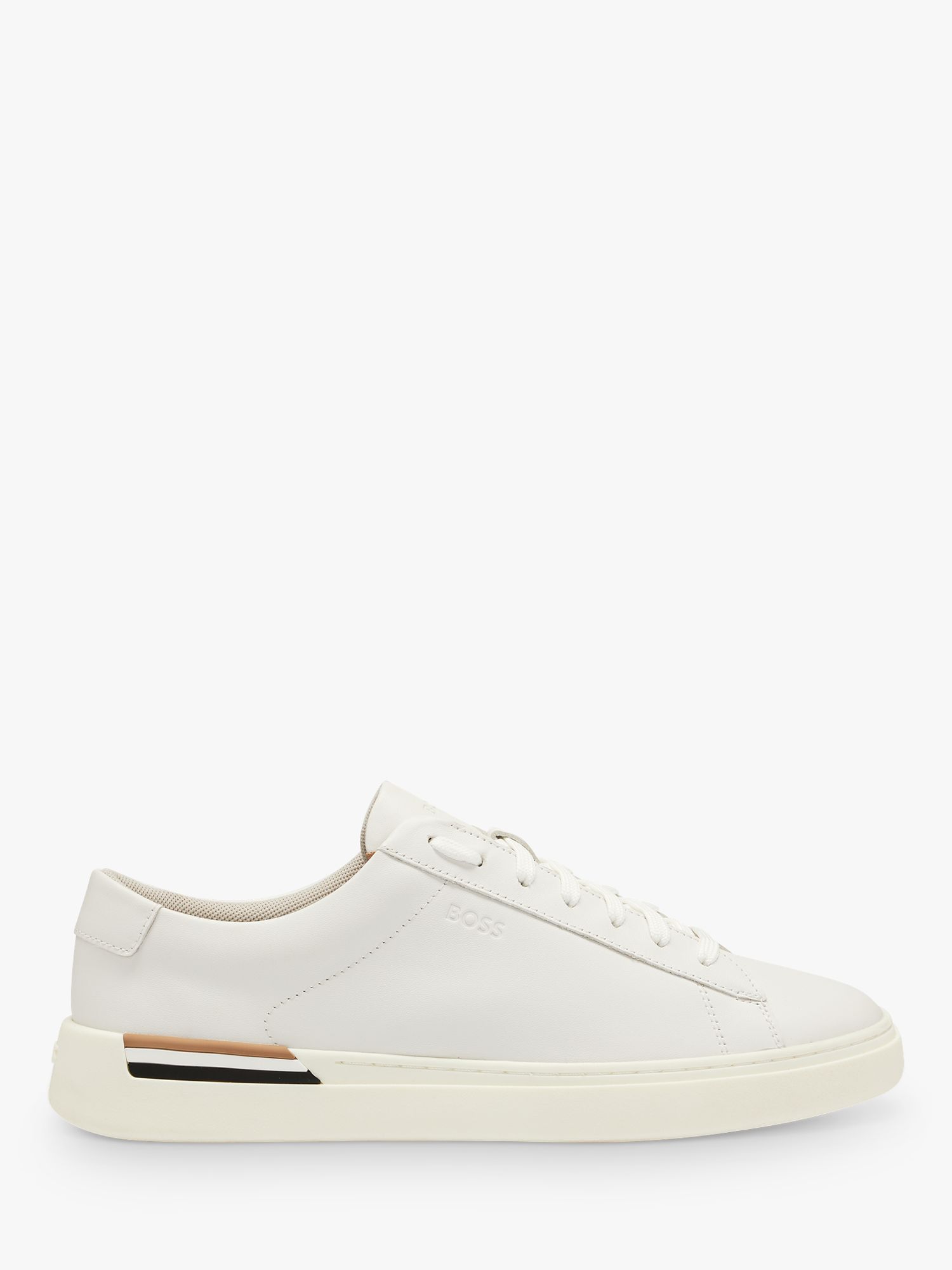 BOSS Clint Lace Up Trainers, White at John Lewis & Partners