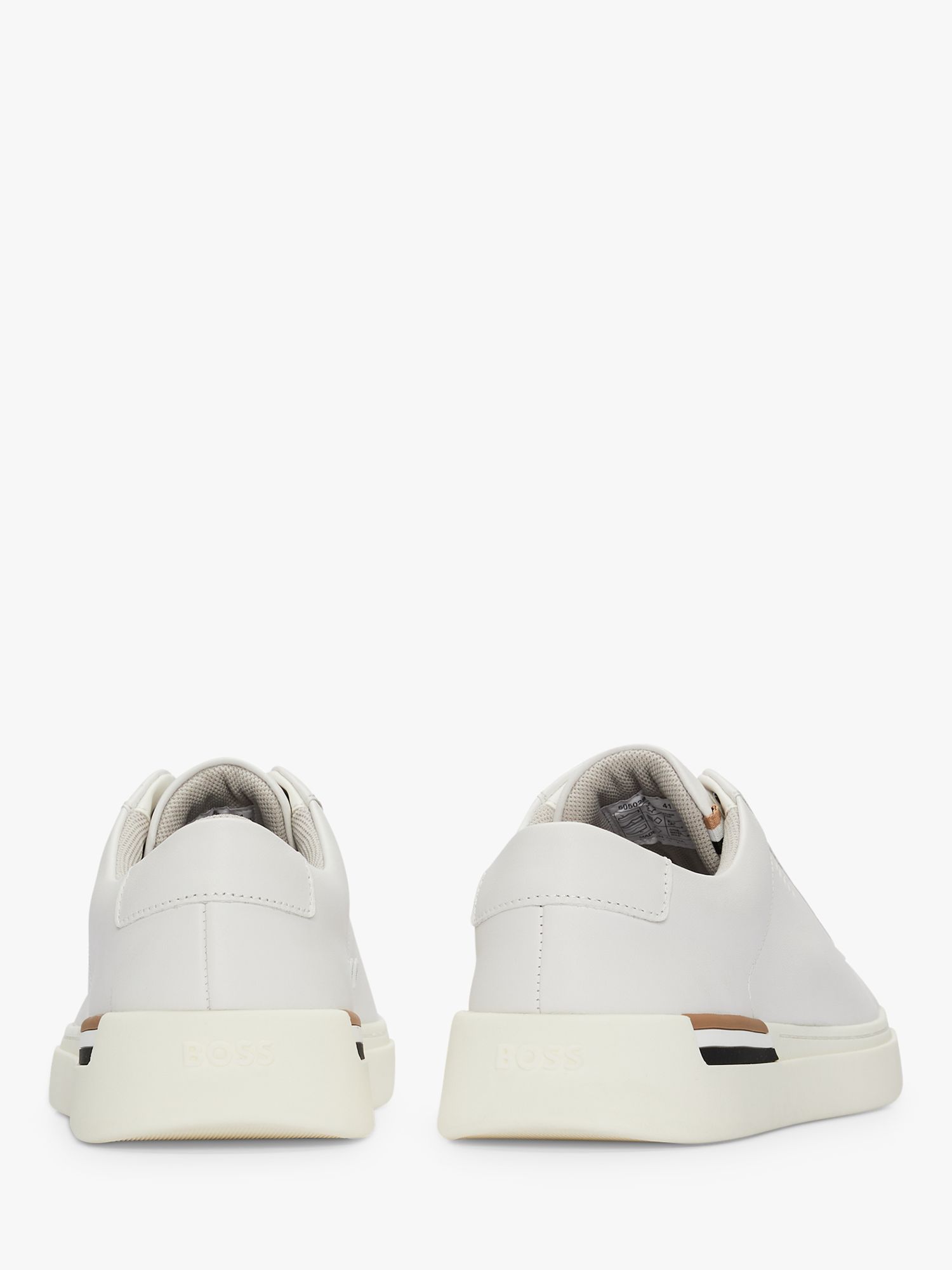 BOSS Clint Lace Up Trainers, White at John Lewis & Partners