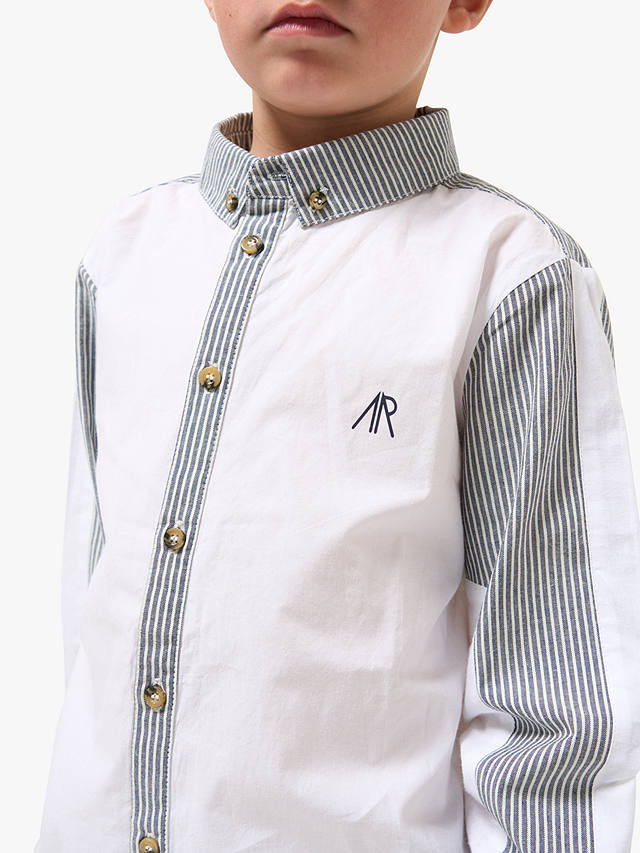 Angel & Rocket Kids' Chase Stripe Smart Shirt, White