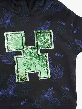 Angel & Rocket Kids' Minecraft Sequin Hoodie, Black/Multi