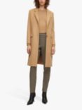 BOSS Catara Wool and Cashmere Tailored Coat, Medium Beige, Medium Beige