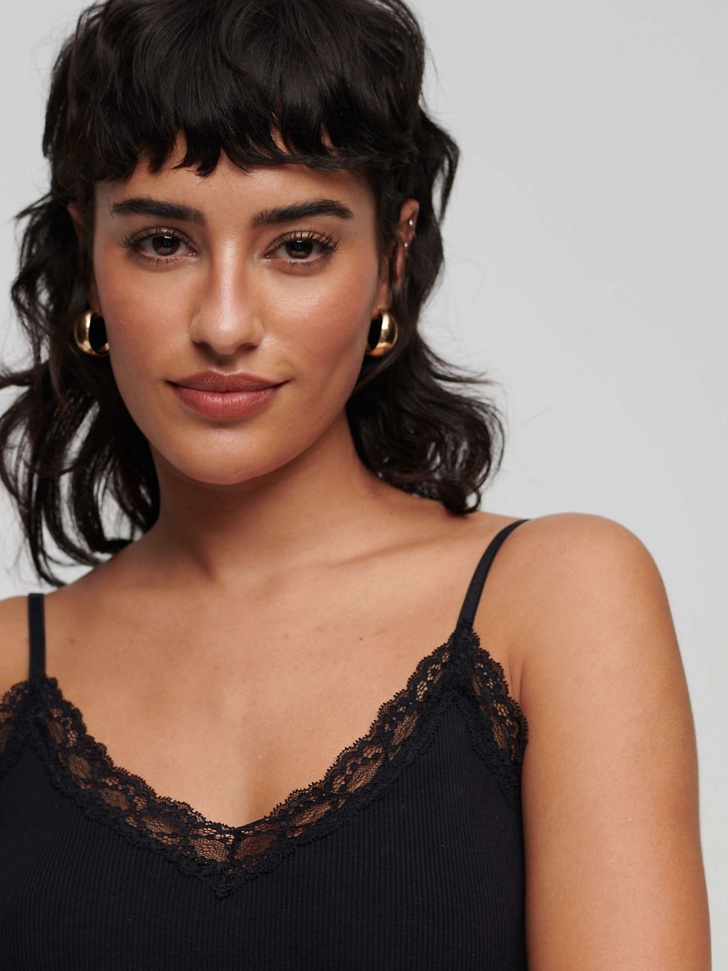 Buy Superdry Organic Cotton Essential Rib Lace Cami Online at johnlewis.com