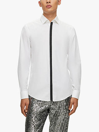 HUGO Keidi Cotton Long Sleeve Shirt, Open White