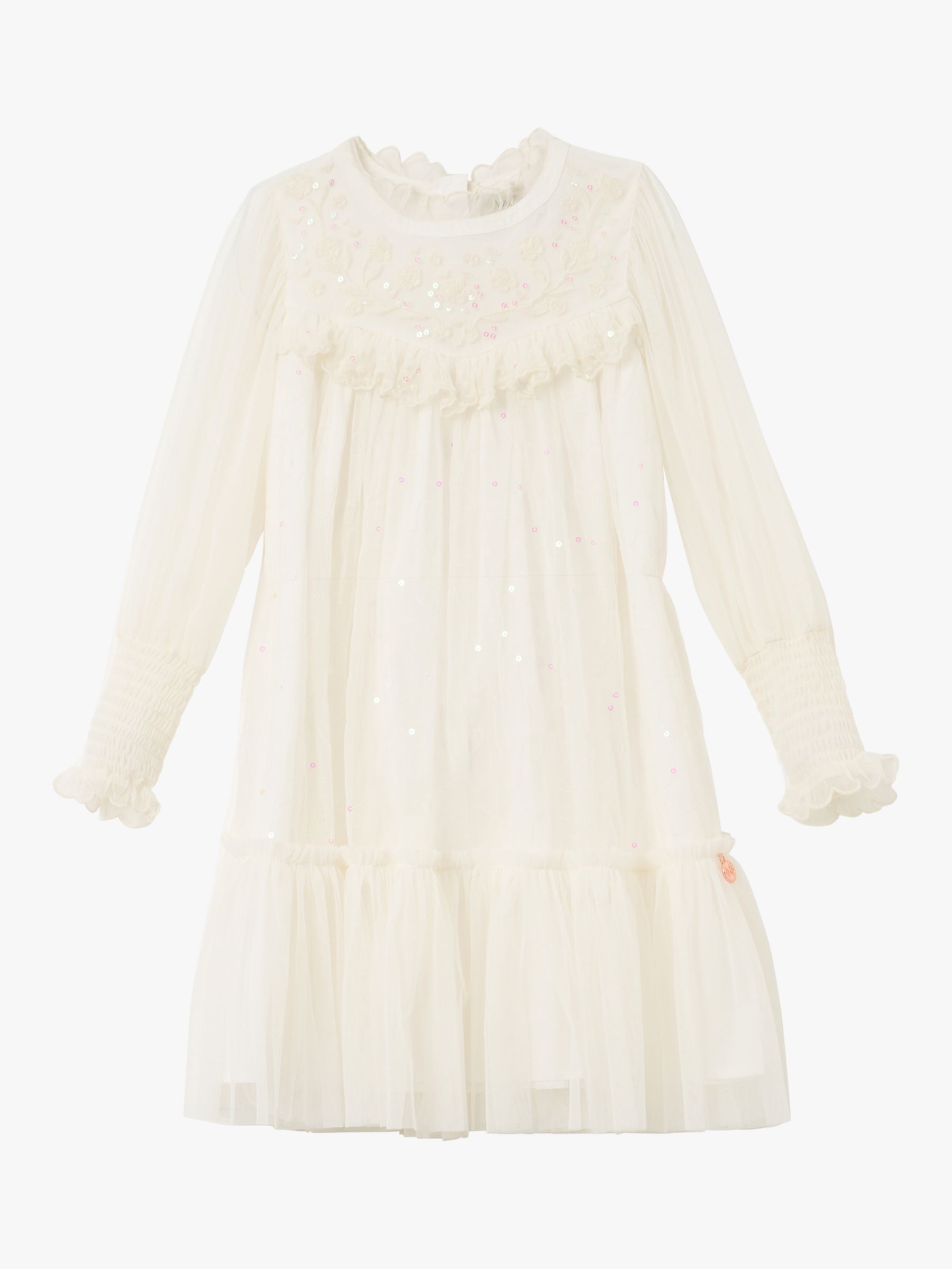 Angel & Rocket Kids' Beau Embroidered Boho Dress, Cream, 3 years