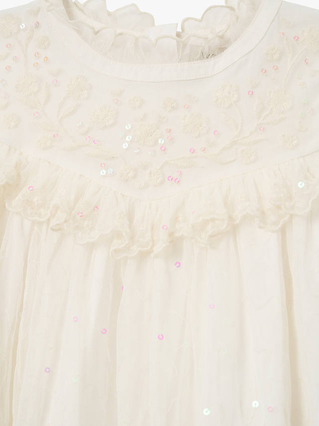 Angel & Rocket Kids' Beau Embroidered Boho Dress, Cream