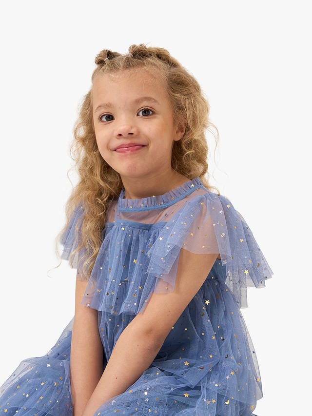 Angel & Rocket Kids' Serenity Star Mesh Party Dress, Blue
