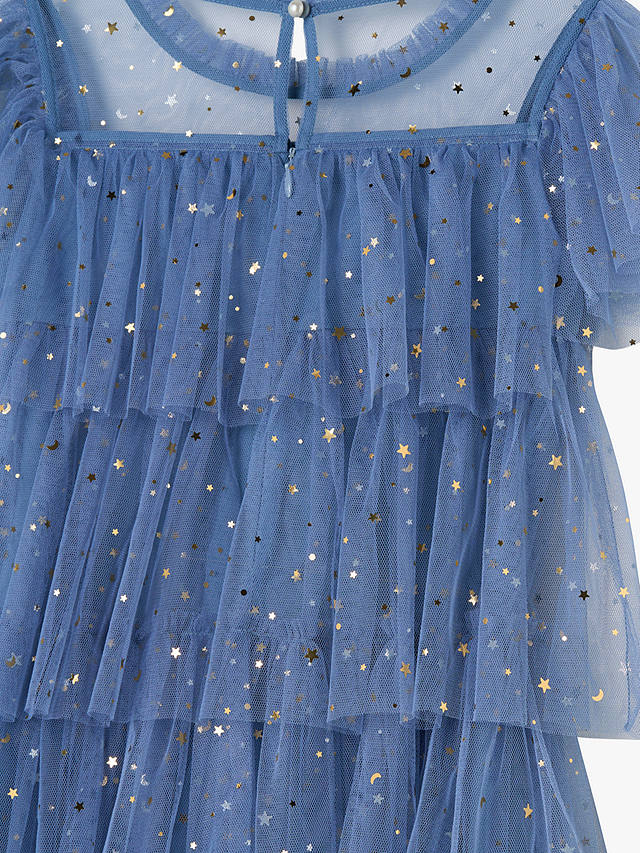 Angel & Rocket Kids' Serenity Star Mesh Party Dress, Blue