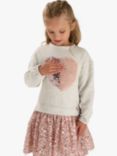 Angel & Rocket Kids' Madelyn Sequin Sweatshirt Dress, Grey/Pink